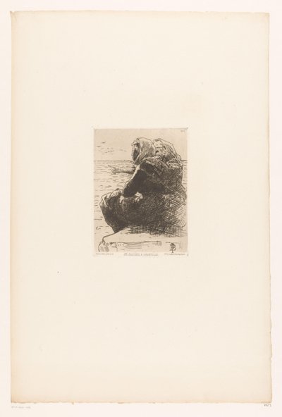 海岸边休息的妇女
Pêcheuses à Granville.(物体上的标题） 作者 皮埃尔·塞莱斯坦·比利（Pierre Celestin Billet）