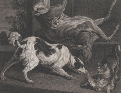 狗和静物，1778年 作者 约瑟夫·法灵顿