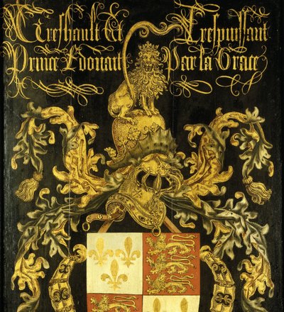 英格兰国王爱德华四世（1442-1483 年）以金羊毛骑士身份佩戴的盾牌 作者 皮埃尔·库斯坦（归因于）