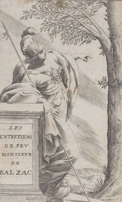 正面插图，摘自《与已故巴尔扎克先生的访谈》Les Entretiens de Feu Monsieur d...，1660。 作者 皮埃尔·达雷特