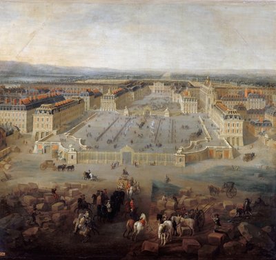1722年从武器广场看凡尔赛宫的景色 作者 Pierre Denis II Martin
