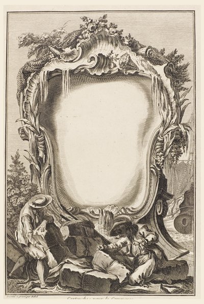 Cartouche pour le Commerce（被海军商业元素包围的图案） 作者 雅克·舍罗