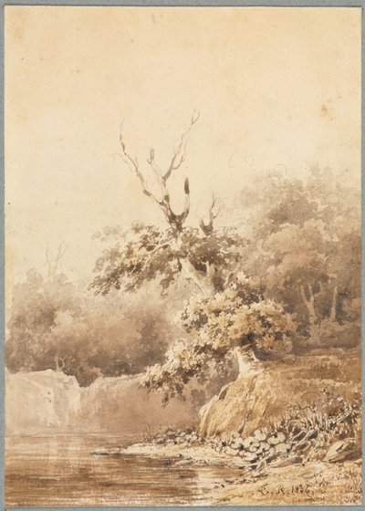 景观，1836年。 作者 皮埃尔·艾蒂安·西奥多·卢梭