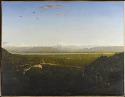 勃朗峰（Mont Blanc）景色，从La Faucille约摄于1865年（布面油画） 作者 皮埃尔·艾蒂安·西奥多·卢梭