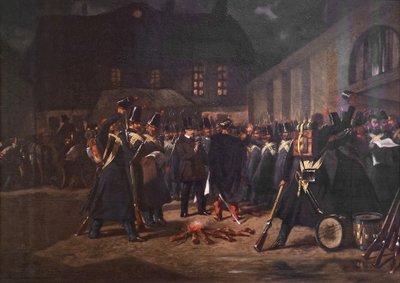 1851 年 12 月 2 日政变期间国民警卫队集会 作者 皮埃尔·欧仁·拉科斯特