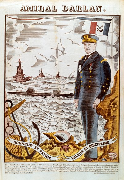 法国海军司令弗朗索瓦-达尔朗上将，1940年 作者 皮埃尔·法尔肯