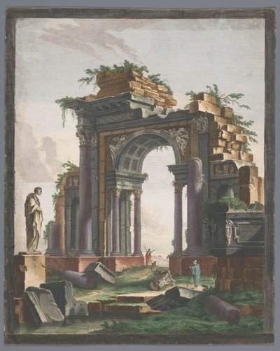 凯旋门废墟景观
Ruine d´ancien 纪念碑（物体上的标题） 作者 皮埃尔·富凯