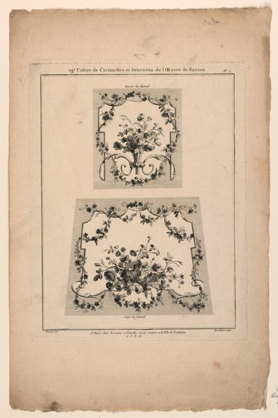 挂毯椅座设计，《Cahier de Cartouches et Ornemens de l