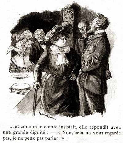 二十世纪初，"Boule de Suif"：Elisabeth Rousset 拒绝回答伯爵的问题（插图） 作者 皮埃尔·乔治·让尼奥