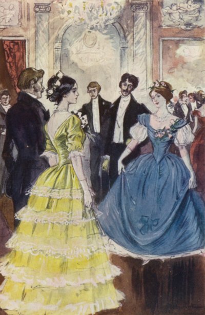 I perceived Marguerite dancing with the Comte de N (colour litho) 作者 皮埃尔·乔治·让尼奥