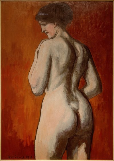 红色背景上的女性裸体 作者 Pierre Paul Girieud