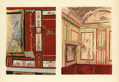 位于 Strada della Fortuna 的 Tullius Faustus 之家（左）和 Popidius Priscus 之家（右），庞贝，位于 rue de la Fortune, Region IV 的房子的卧室 作者 皮埃尔·古斯曼