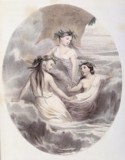 Les Ondines - 在“Les Femmes mythologiques”中，由 G. Staal、Mery 和 Cte Foelix、Ed. G. de Gouet 绘制 作者 Pierre Gustave Eugene Staal