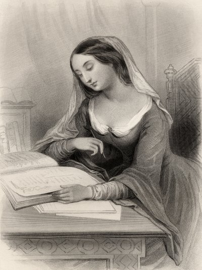 Heloise（1101-60）来自&39;世界着名女性&39;的玛丽·考登克拉克，1858年 作者 皮埃尔·古斯塔夫·尤金·斯塔尔