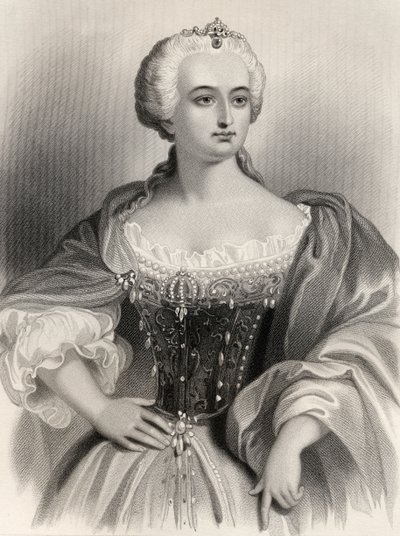 Maria Theresa（1717-80）奥地利大公和匈牙利女王amd Bohemia，来自&39;世界着名女性&39;的插图来自Mary Cowden Clarke，1858年 作者 皮埃尔·古斯塔夫·尤金·斯塔尔