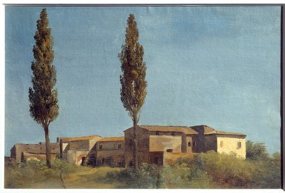 在法尔内塞别墅，两棵杨树。 Pierre Henri De Valenciennes (1750-1819) 的绘画 作者 皮埃尔·亨利·德·瓦朗谢讷
