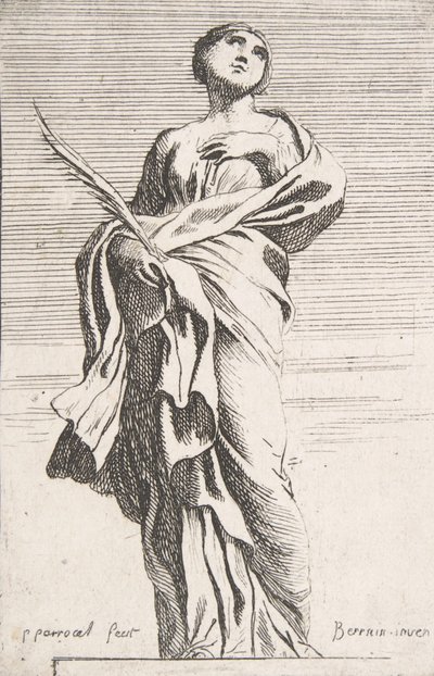 站立的女性形象，约1739-40，约1739-40。 作者 皮埃尔·伊格纳斯·帕罗塞尔
