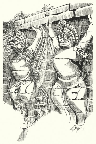 嘎鲁达人，大象台（雕刻）。 作者 皮埃尔·简纳拉特·德·比尔斯基