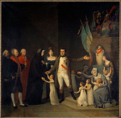 拿破仑一世与荣誉军团教育中心基金会，皮埃尔-约瑟夫-巴赞（1797-1866 年）19 世纪绘画 巴黎，荣誉军团博物馆 作者 皮埃尔·约瑟夫·巴赞