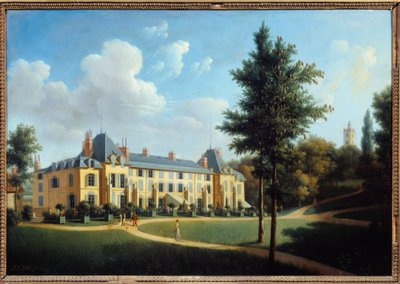 First Empire: “” View of the castle of Malmaison, facade on the park”” Painting by Pierre Joseph Petro (active between 1795 and 1819) 1805 Sun. 0,38x0,55 m Malmaison, musee du chateau 作者 皮埃尔·约瑟夫·佩蒂特