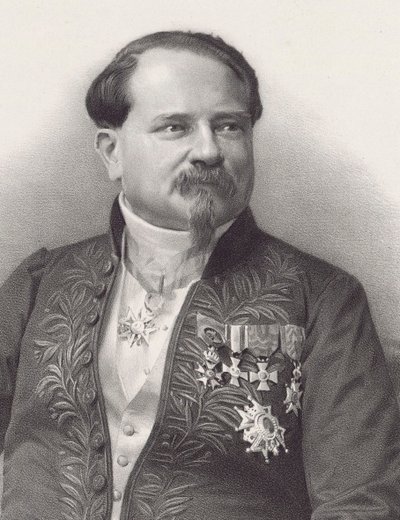 作曲家Jean-Georges Kastner 1810-1867的肖像，1866年。 作者 皮埃尔·拉尼特·佩蒂特