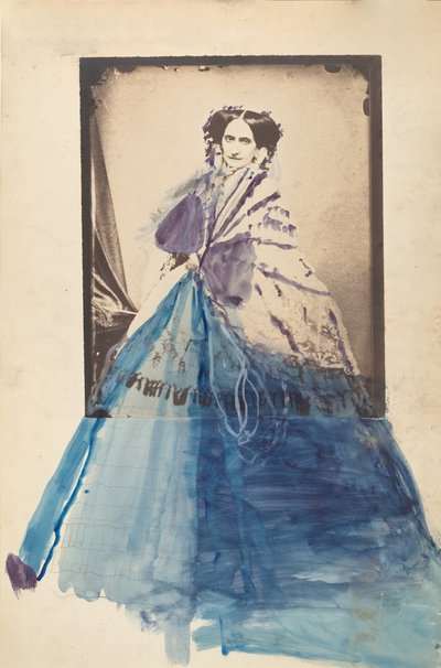 [穿着蕾丝披肩的伯爵夫人]，1860年代。 作者 皮埃尔·路易斯·皮尔森