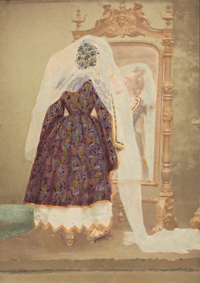[穿皮草长袍的伯爵夫人或扮演朱迪思]，1860年代。 作者 皮埃尔·路易斯·皮尔森