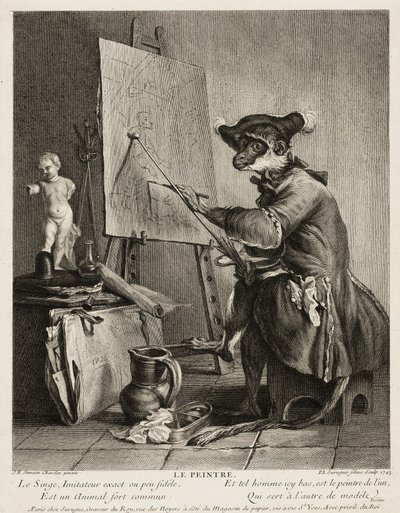 猴子画家 作者 Pierre Louis de Surugue