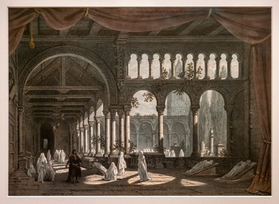 魔鬼罗伯特，第三幕第二幅画的装饰。1831.石版画 作者 Pierre Luc Charles Ciceri