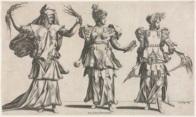 三个命运》，服装设计，约1534年。 作者 皮埃尔·米兰