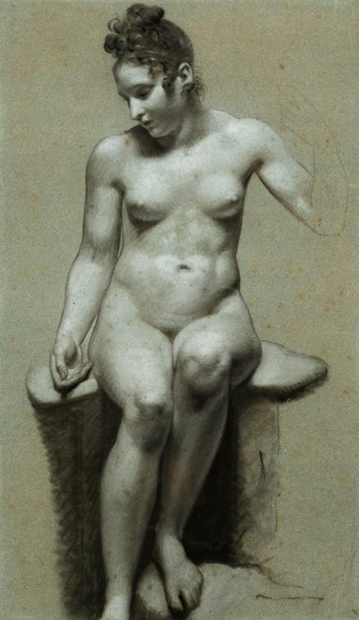 坐着的女性裸体 作者 Pierre Paul Prudhon