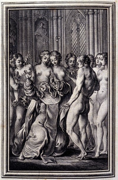 Le Glouches--载于让-拉封丹的 "诗篇故事和短篇小说"。1776.插图：P.P. Choffard。 作者 皮埃尔·菲利普·肖法尔