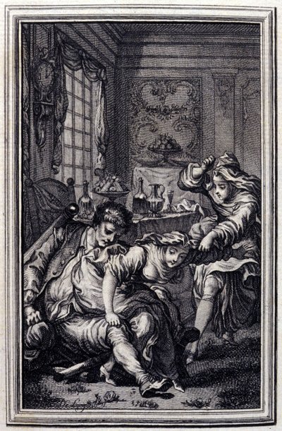 Le bat--载于让-拉封丹的 "诗体故事和短篇小说"。1776.插图：P.P. Choffard。 作者 皮埃尔·菲利普·肖法尔