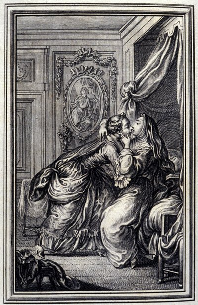Couturiere--载于让-拉封丹的 "诗体故事和短篇小说"。1776.插图：P.P. Choffard。 作者 皮埃尔·菲利普·肖法尔