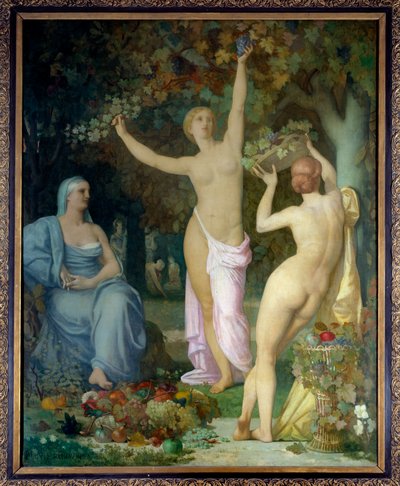 Pierre Puvis de Chavannes (1824-1898) 1864 年的秋季绘画。 2.85x2.26 m 里昂，美术博物馆 作者 皮埃尔·普维斯·德·沙瓦纳