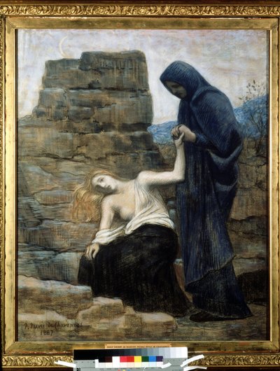 "皮埃尔-普维斯-德-沙凡内斯（Pierre Puvis de Chavannes，1824-1898 年）1887 年的绘画作品《慈悲》（象征主义） 莫斯科，普希金美术博物馆 作者 皮埃尔·普维斯·德·沙瓦纳