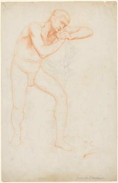 男性裸体，1891年。 作者 皮埃尔·普维斯·德·沙瓦纳