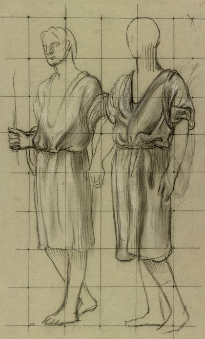两个站立人物的研究 作者 皮埃尔·普维斯·德·沙瓦纳