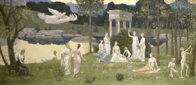 受艺术和缪斯喜爱的神圣小树林，1844-89年 作者 皮埃尔·普维斯·德·沙瓦纳