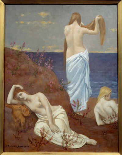 海边的少女 Pierre Puvis de Chavannes (1824-1898) 1879 年油画，暗淡。 0.61x0.47 m 巴黎，奥赛博物馆 作者 皮埃尔·普维斯·德·沙瓦纳