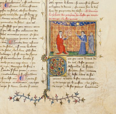 Bartholomeus Anglicus的“ De Proprietatibus Rerum”中的一页的详细内容，由Jean Corbechon译成法语，约1390年 作者 皮埃尔·雷米耶