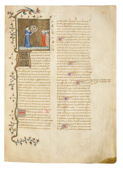 从让Corbechon的法语翻译“物性”，由缪英国人页，c.1390 作者 皮埃尔·雷米耶