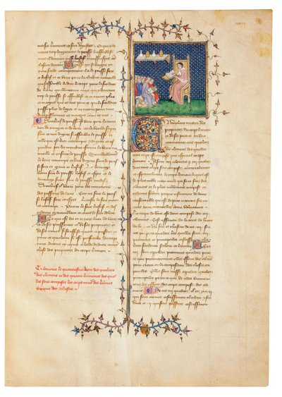 从让Corbechon的法语翻译“物性”，由缪英国人页，c.1390 作者 皮埃尔·雷米耶
