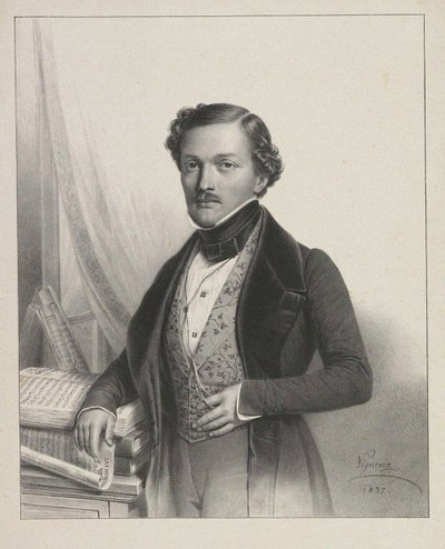 歌手肖像Gilbert-Louis Duprez 1806-1896，1837年 作者 皮埃尔·罗奇·维格纳隆