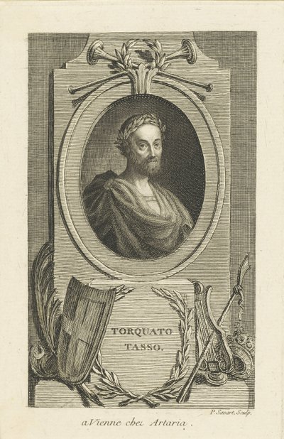 Torquato Tasso 1544-1595的肖像，约1770年。 作者 皮埃尔·萨瓦特
