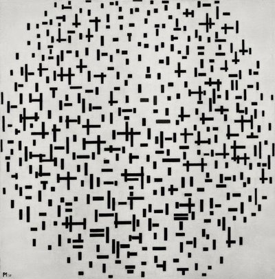 行中合成（Linienkomposition） 作者 Piet Mondrian