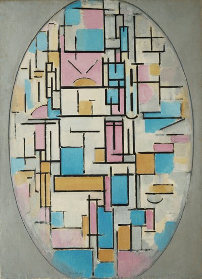 Composition in Oval with Color Planes 1 作者 彼得·蒙德里安