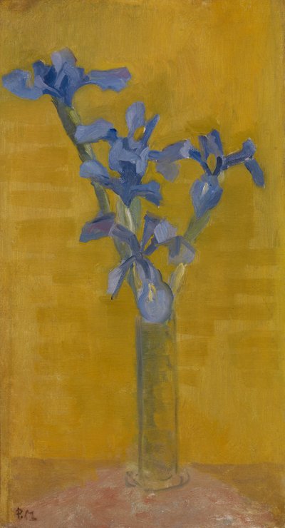鸢尾花，约1910年（布面油画） 作者 彼得·蒙德里安
