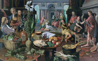 玛莎和玛丽家中的基督 作者 彼得·埃森（Pieter Aertsen）