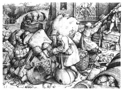 每个人，由Hieronymus Cock（c.1510-70）c.1558雕刻 作者 彼得·布鲁格（Pieter Bruegel）